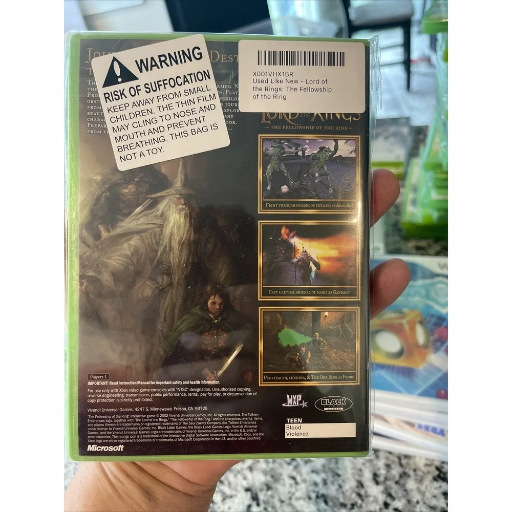 Xbox Original The Lord of the Rings: The Fellowship of the‎ Ring CIB